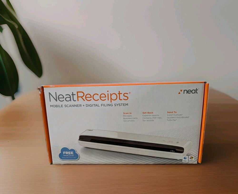 NeatReceipts Mobile Scanner Digital Filing System Mac Windows Open Box Works